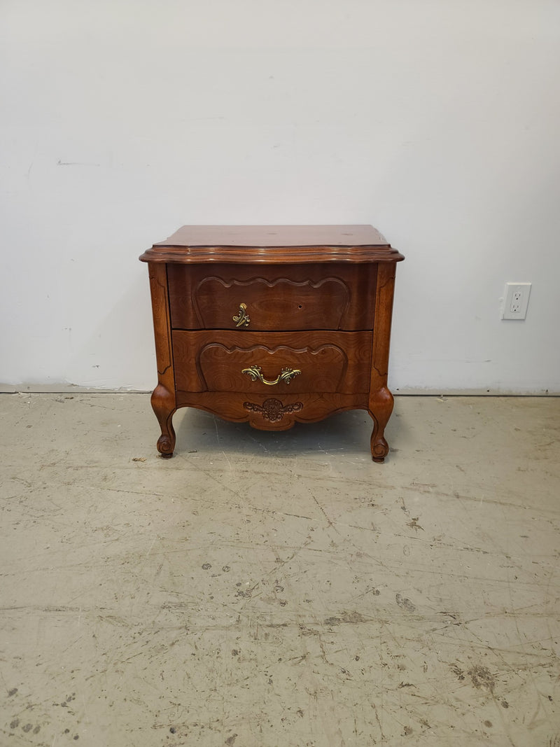 French Cherry Wood Nightstand (Missing 1 Drawer Handle)