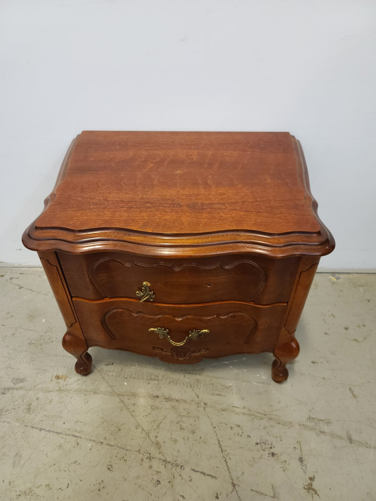 French Cherry Wood Nightstand (Missing 1 Drawer Handle)