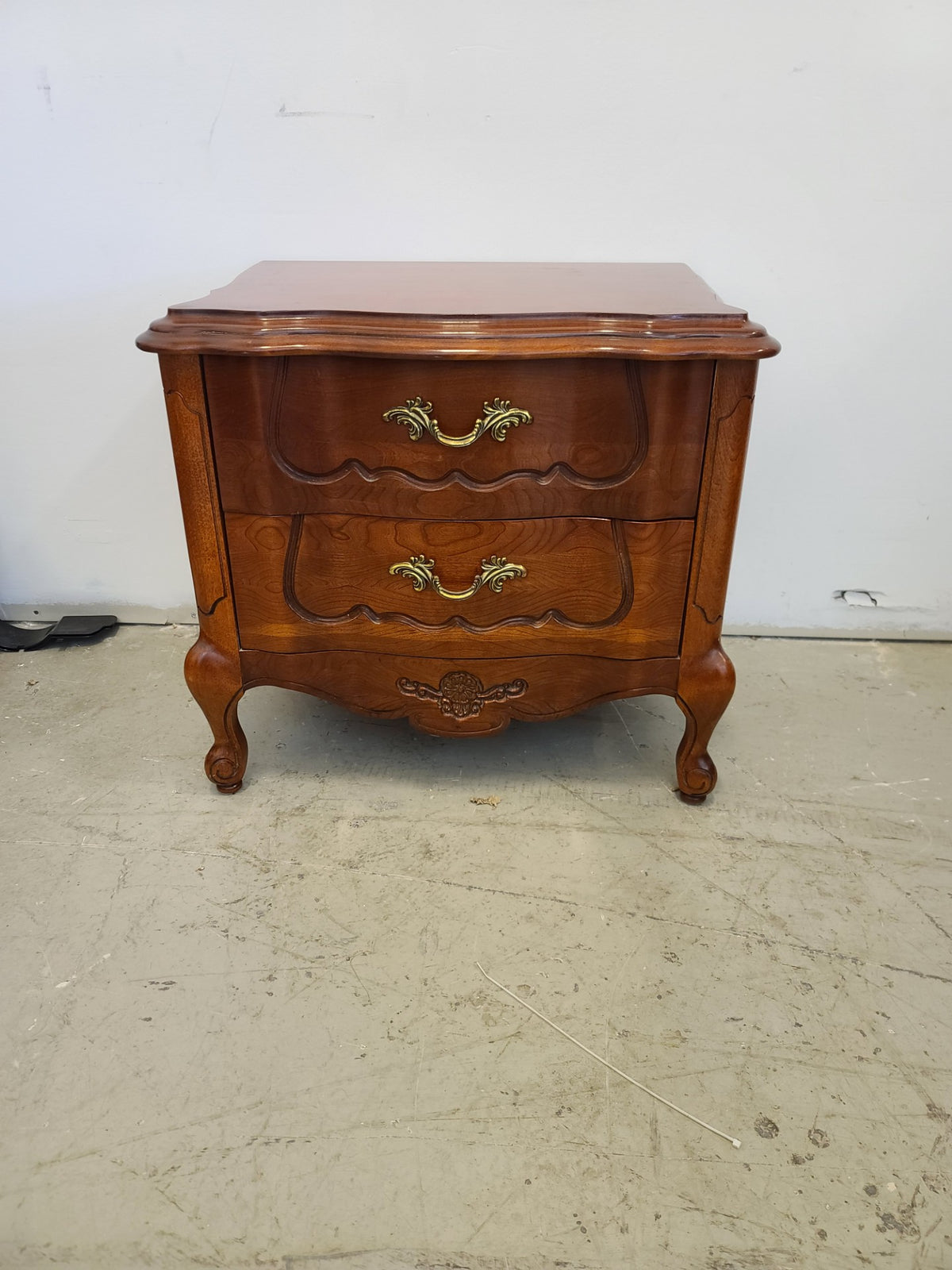French Cherry Wood Nightstand