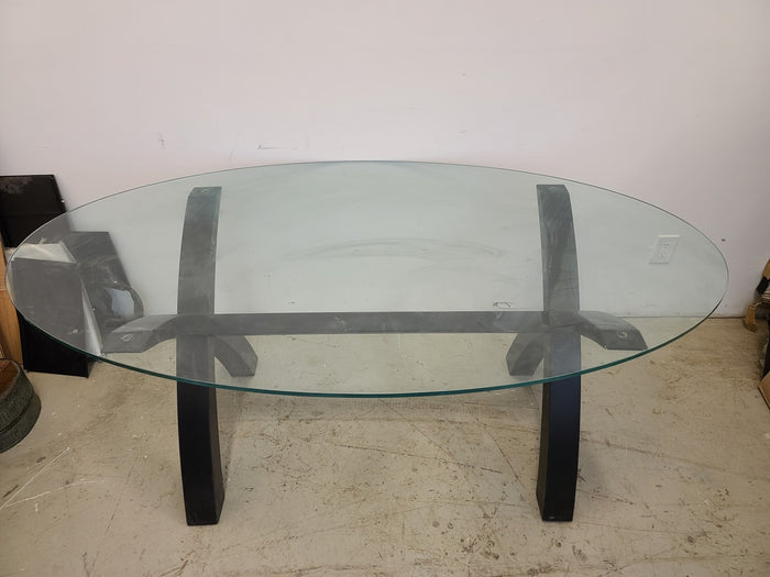72" Oval Glass Table