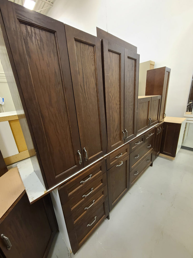 Set of Brown Kitchen Cabinets