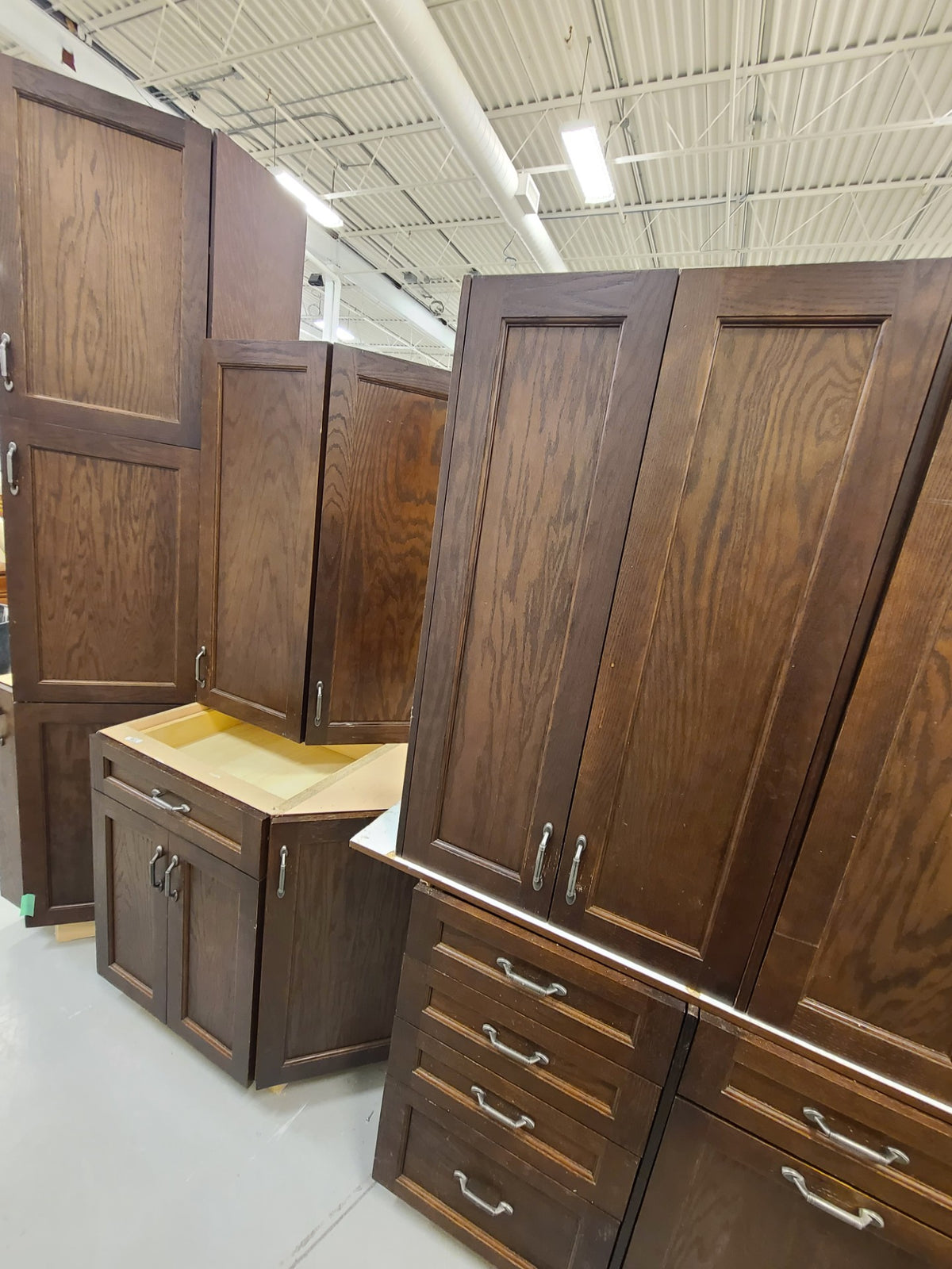 Set of Brown Kitchen Cabinets