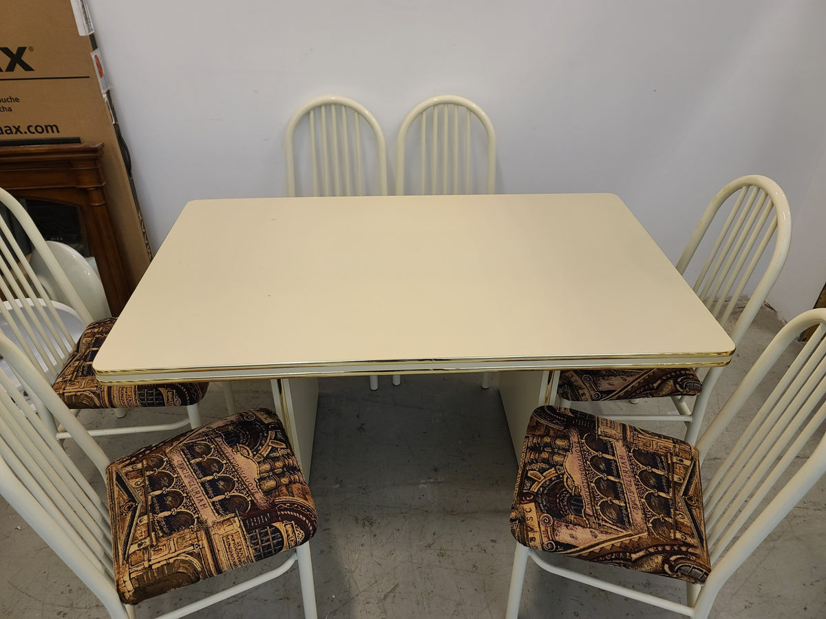 White Dining Set with 6 Chairs