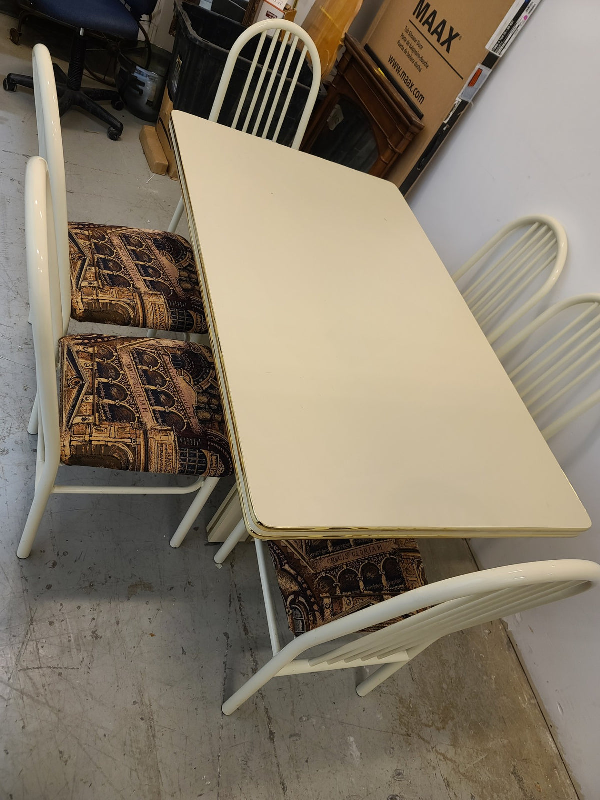 White Dining Set with 6 Chairs