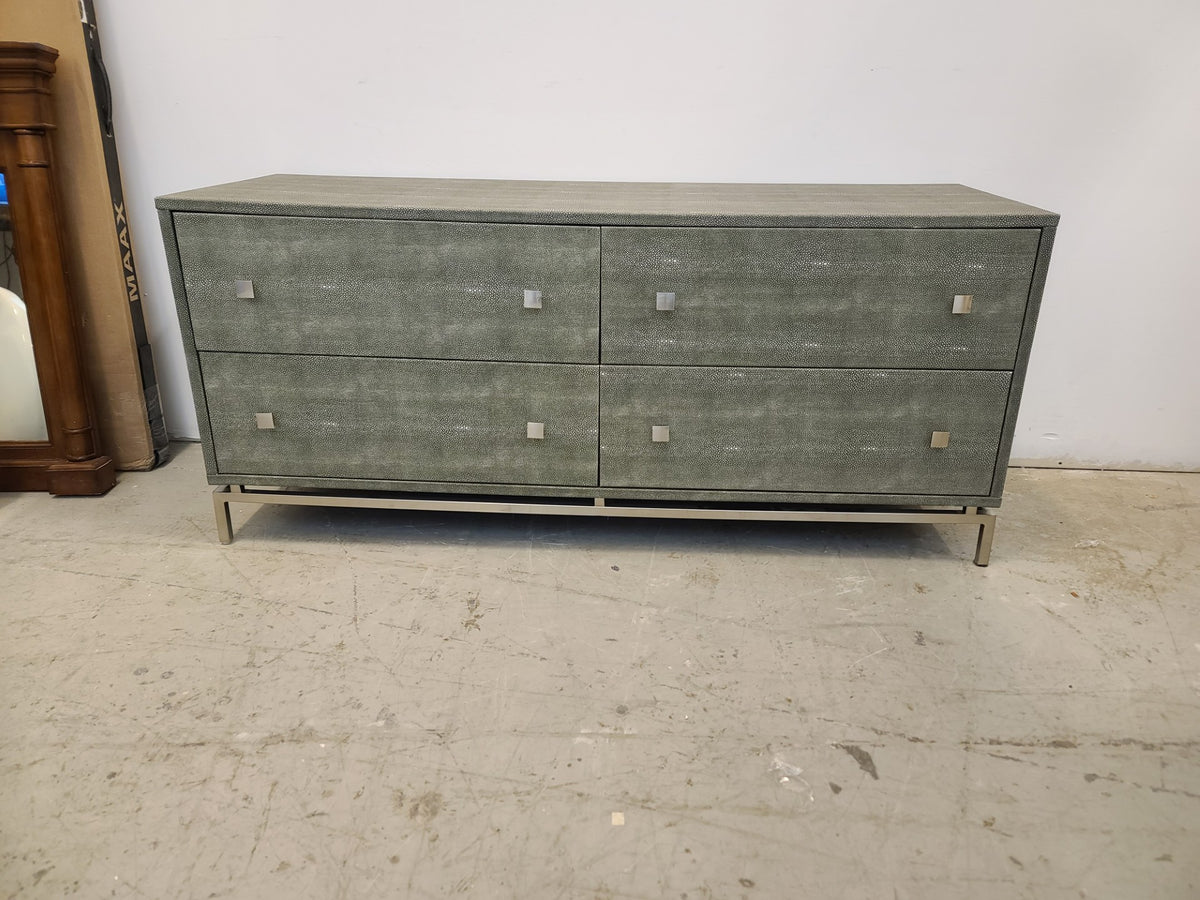 CB2 Grey Shagreen Embossed Low Dresser