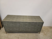 CB2 Grey Shagreen Embossed Low Dresser
