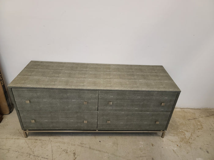 CB2 Grey Shagreen Embossed Low Dresser
