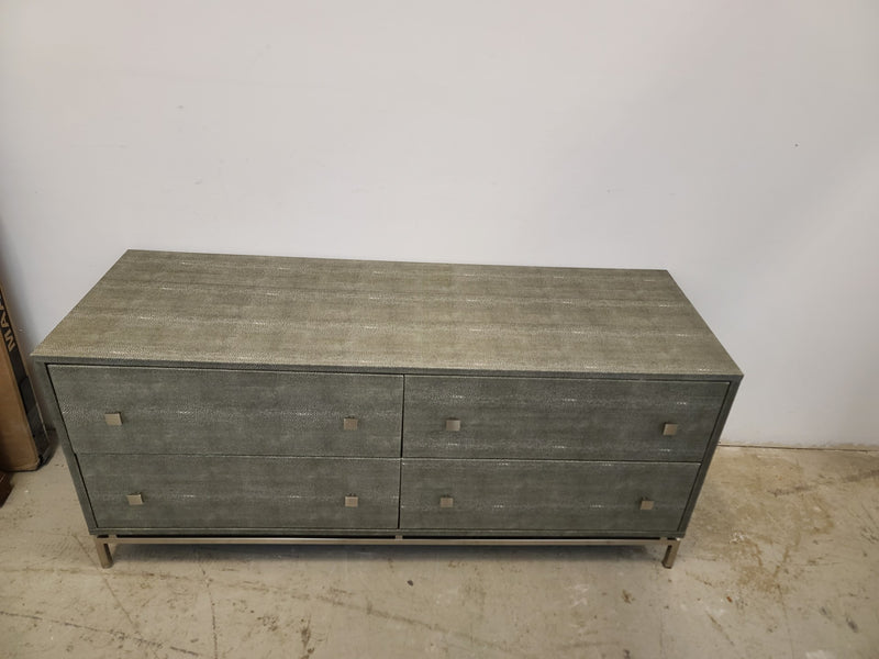 CB2 Grey Shagreen Embossed Low Dresser