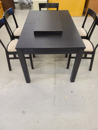 Black Dining Set with 5 chairs and 2 leafs