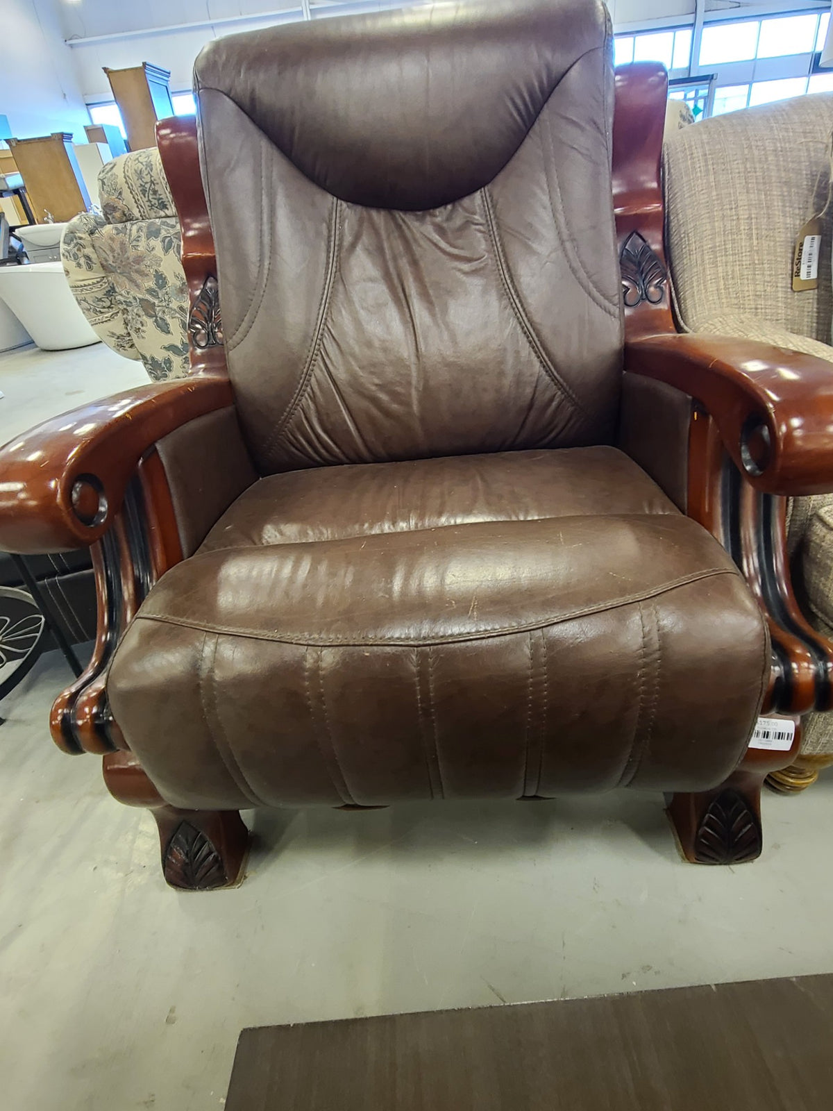Dark Brown Leather Armchair