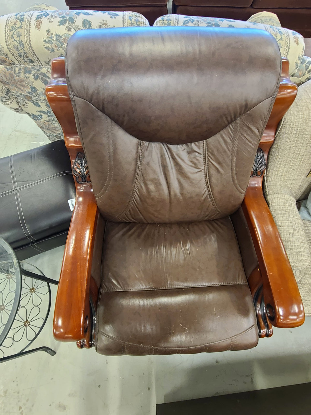 Dark Brown Leather Armchair