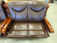 Dark Brown Leather Loveseat