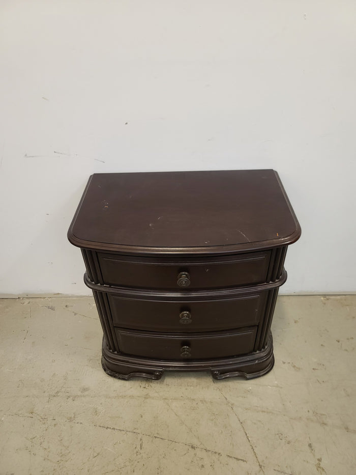 Dark Brown 3-Drawer Nightstand