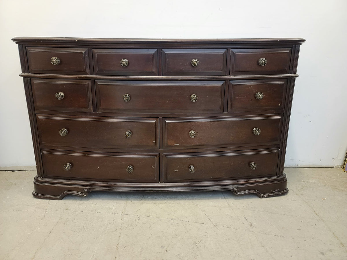 Dark Brown Vintage 11-Drawer Dresser