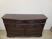 Dark Brown Vintage 11-Drawer Dresser