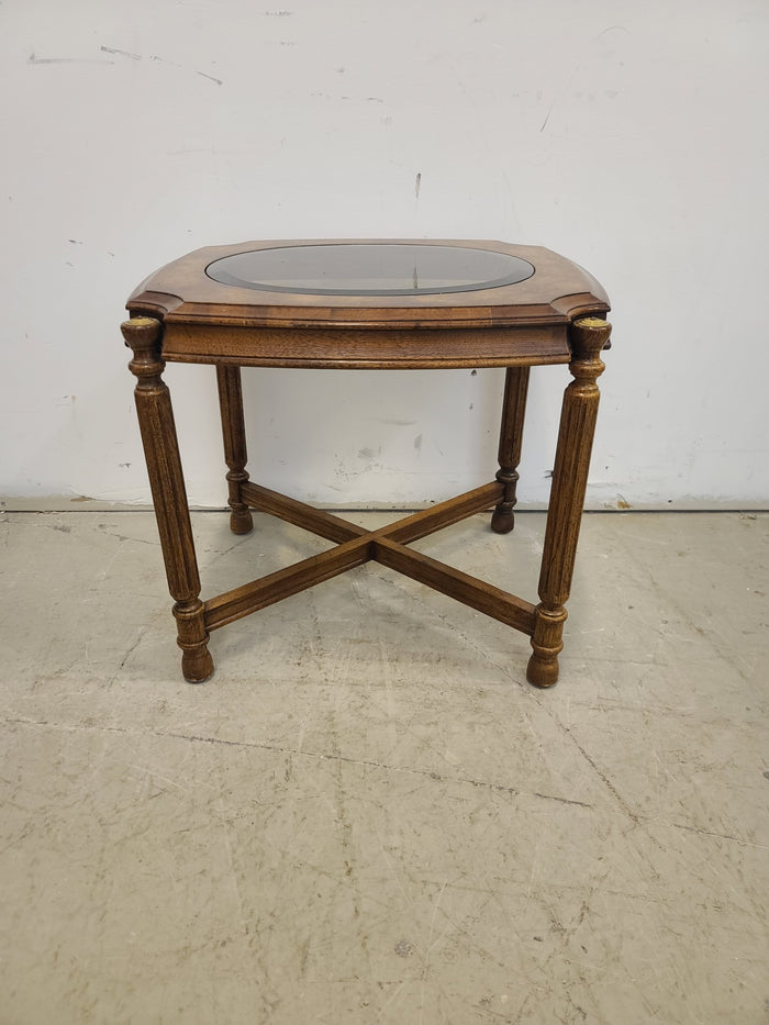 Side Table with Glass Insert
