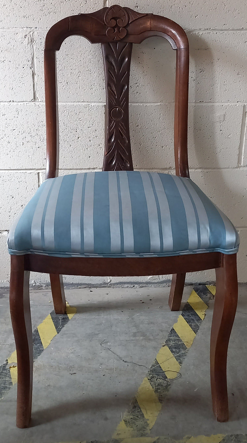 Set of 2 Blue Stripped Chairs