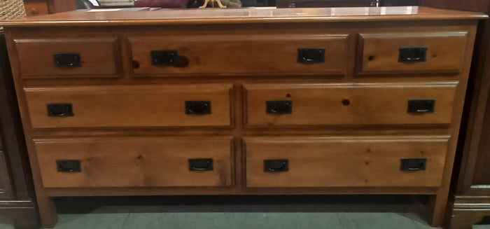 Wood Dresser w/Black Pulls