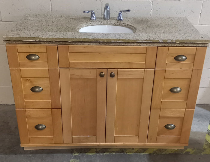 Wooden Vanity w/ Marble Counter Top