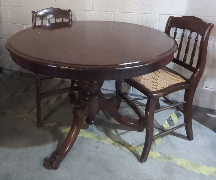 Round Dining Table with Two Chairs