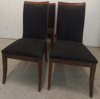 Set of Four Black High Back Dining Chairs