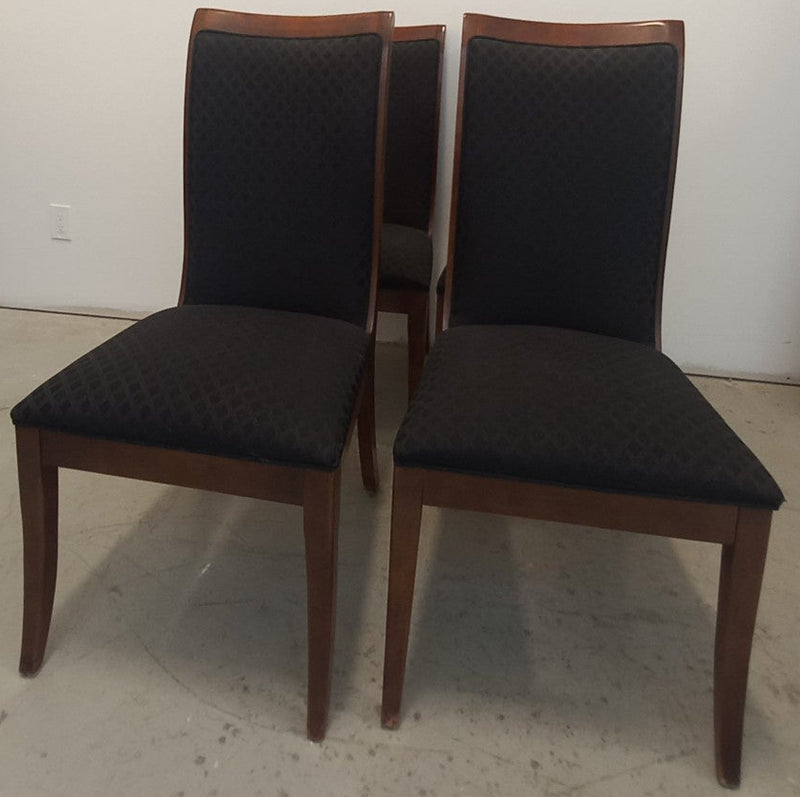 Set of Four Black High Back Dining Chairs