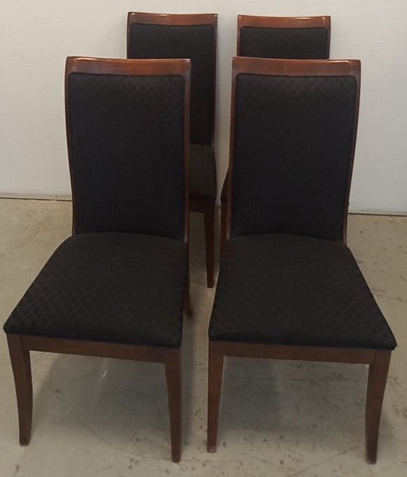 Set of Four Black High Back Dining Chairs