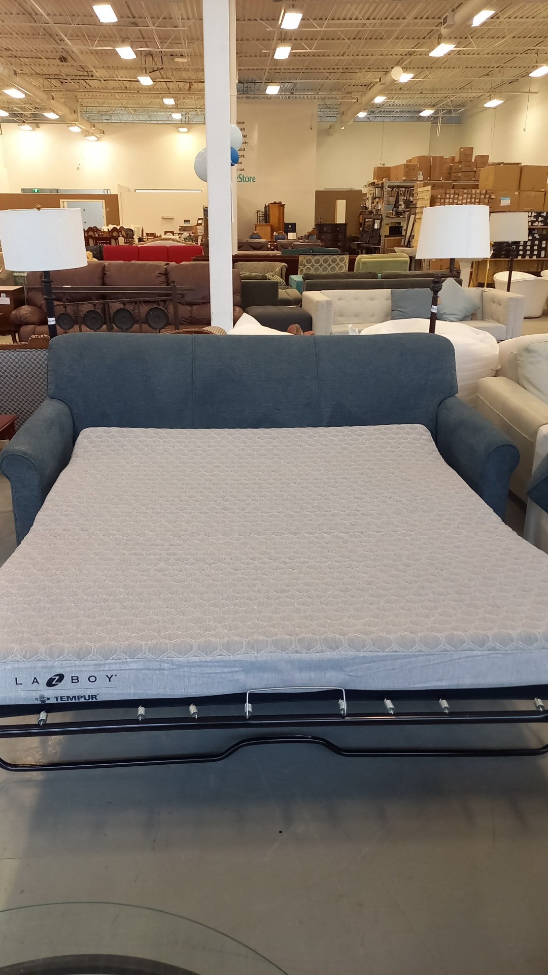 3-Seater Blue Sofa Bed