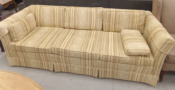 Beige Striped Sofa