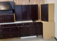 Set of Kitchen Cabinets in Dark Brown