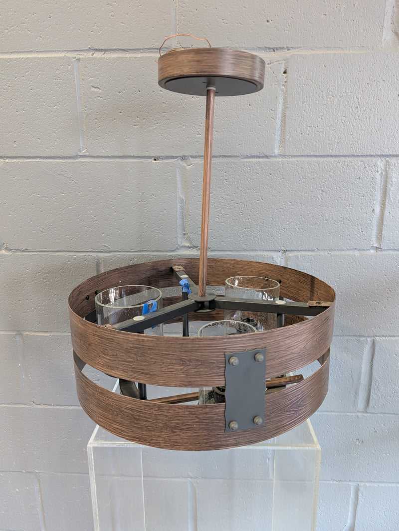 Rustic Three Light Ceiling Fixture