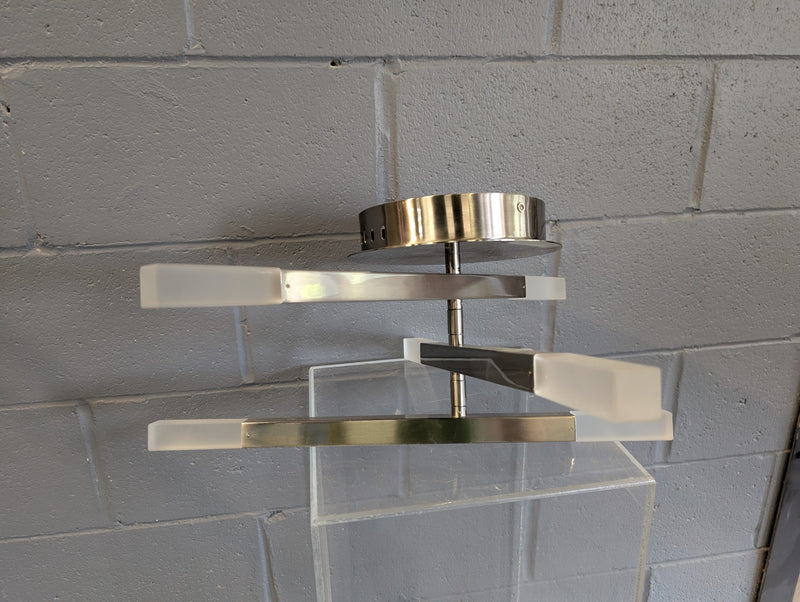 Six Light Modern Fixture in Satin Nickel