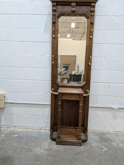 Wooden Hall Tree Mirror