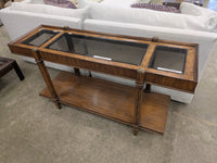 Wooden Console with Glass