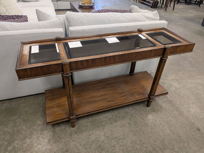 Wooden Console with Glass