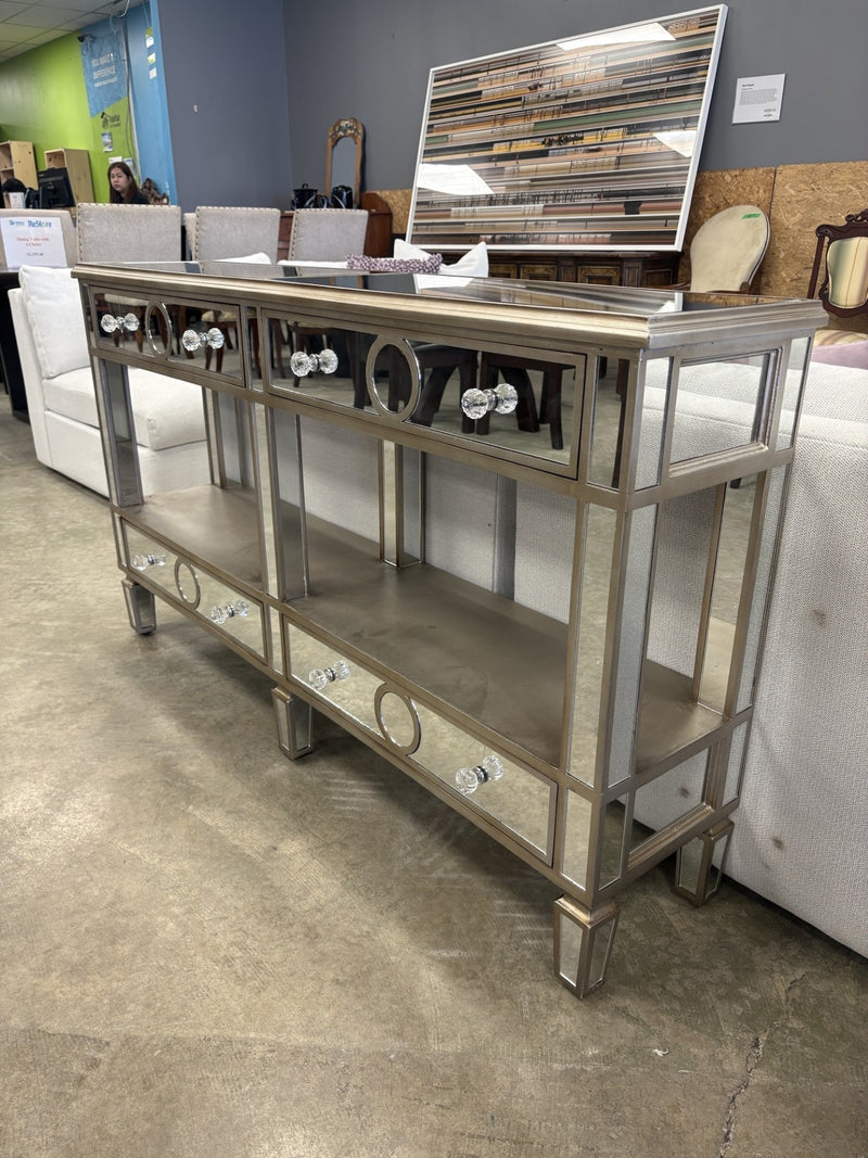 Silver Mirror Console