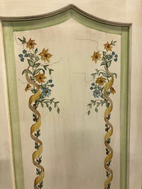 Solid Wood Armoire with Floral Motif