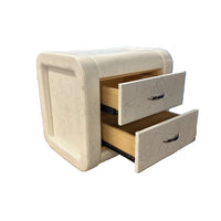 21 Inch White Faux Leather Nightstand