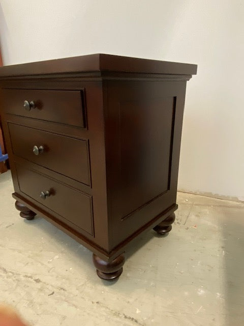 Solid Oak Wood 3 Drawer Bedside Table