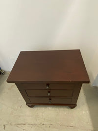 Solid Oak Wood 3 Drawer Bedside Table