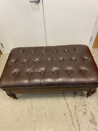 Brown leather ottomon