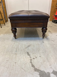 Brown leather ottomon