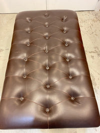 Brown leather ottomon