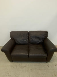 Brown 2-Seater Leather Sofa