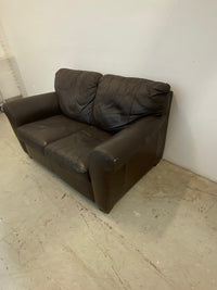 Brown 2-Seater Leather Sofa