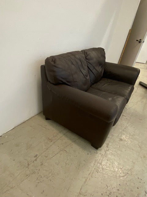 Brown 2-Seater Leather Sofa