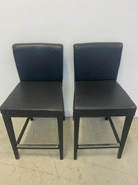 Black Leather Bar Stools (set of 2)
