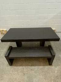 Black Wooden Dining Table w/Bench