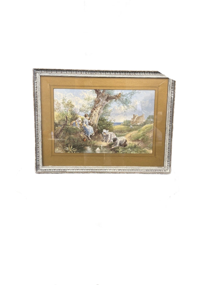 Children Playing by a Stream" by British artist Myles Birket Foster