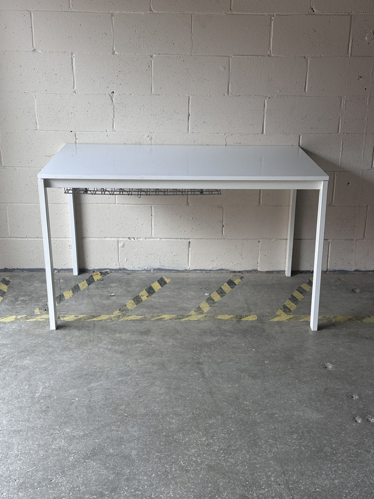 White Desk with Cable Management